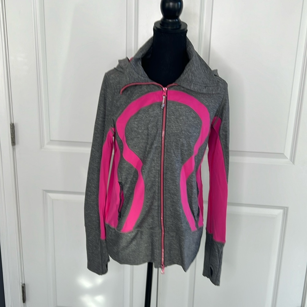 Grey and hot pink jacket